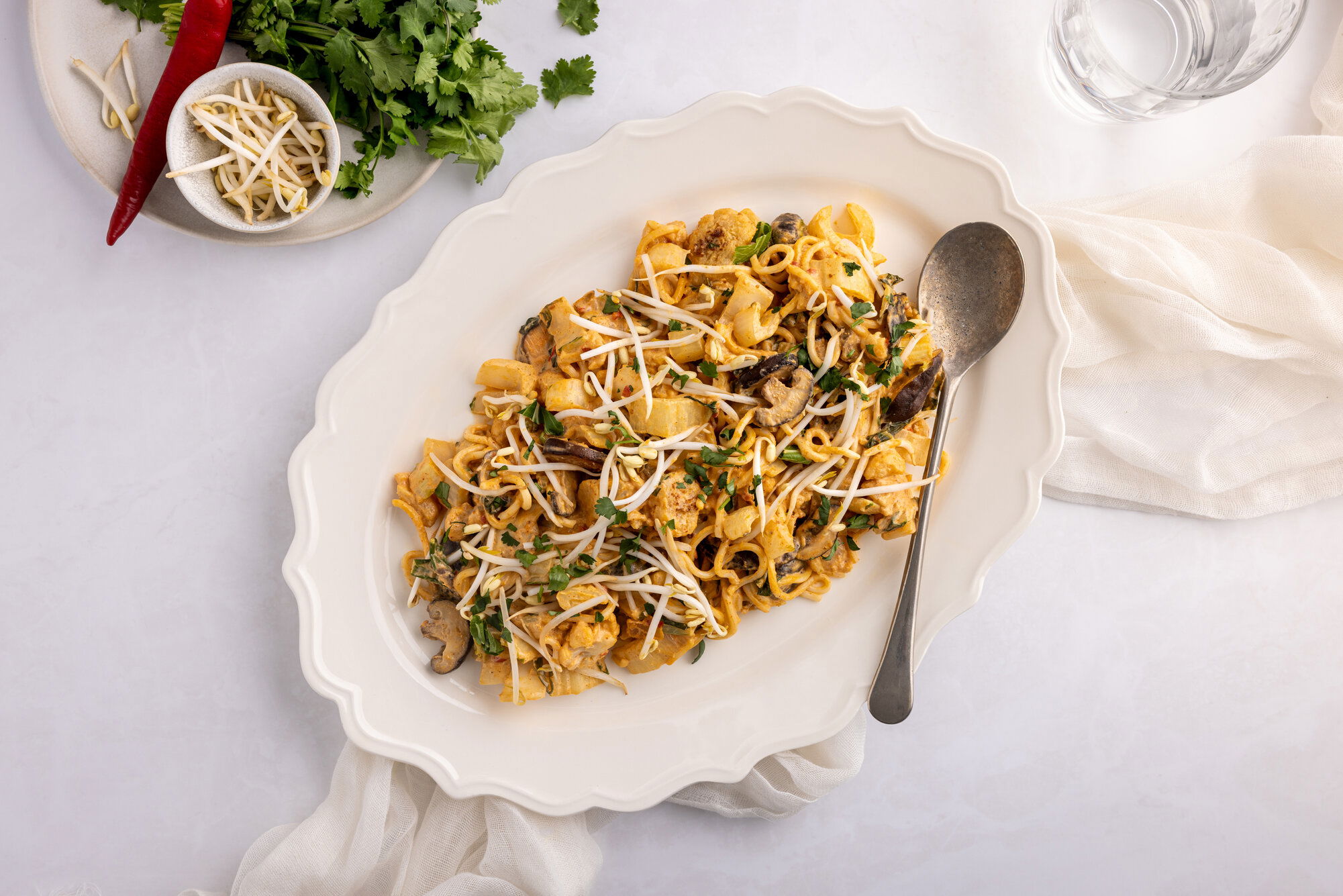 noedels met rode curry