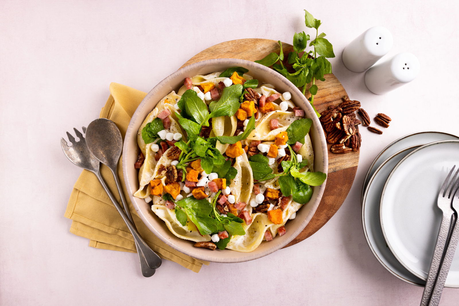 pastasalade met pompoen