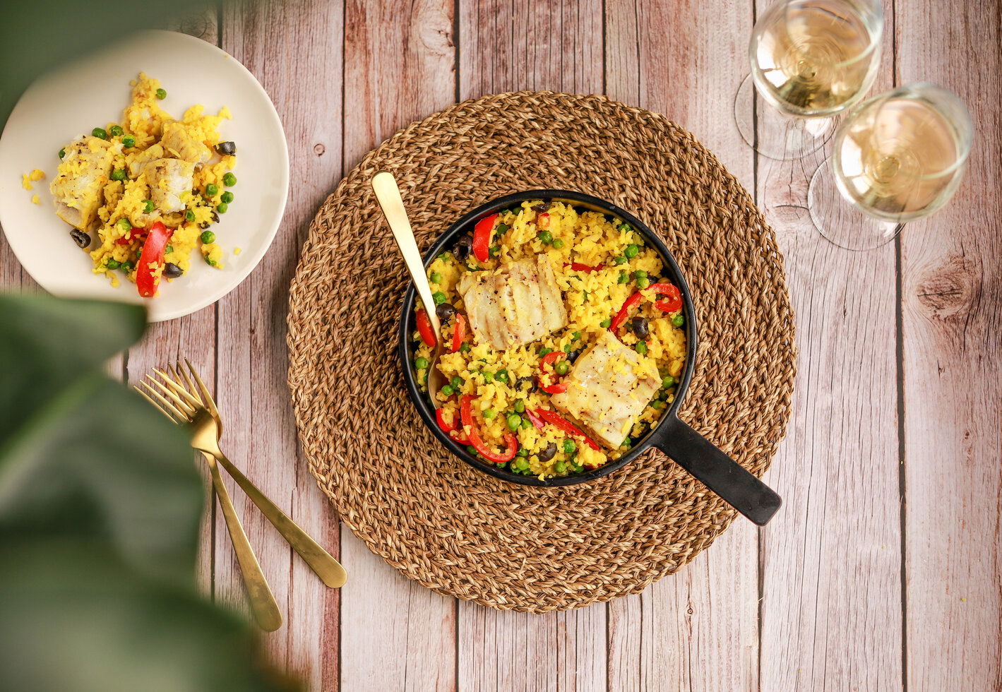 rijstschotel met koolvis