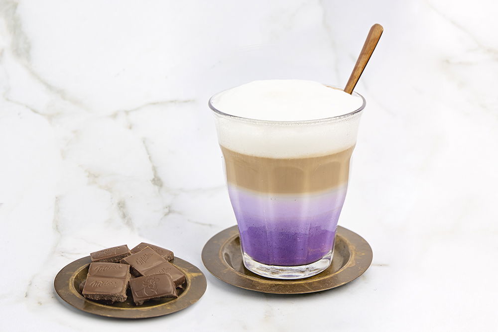 Taro latte met honing - Paarse latte
