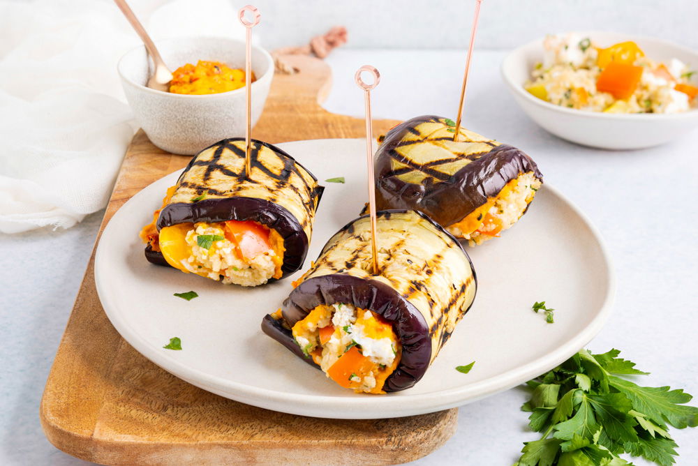 Gevulde auberginerolletjes