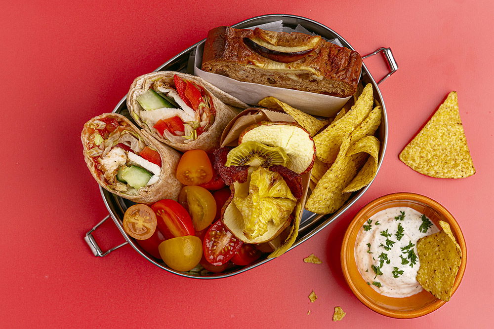 Lunchbox Wrap en appel-speltcake