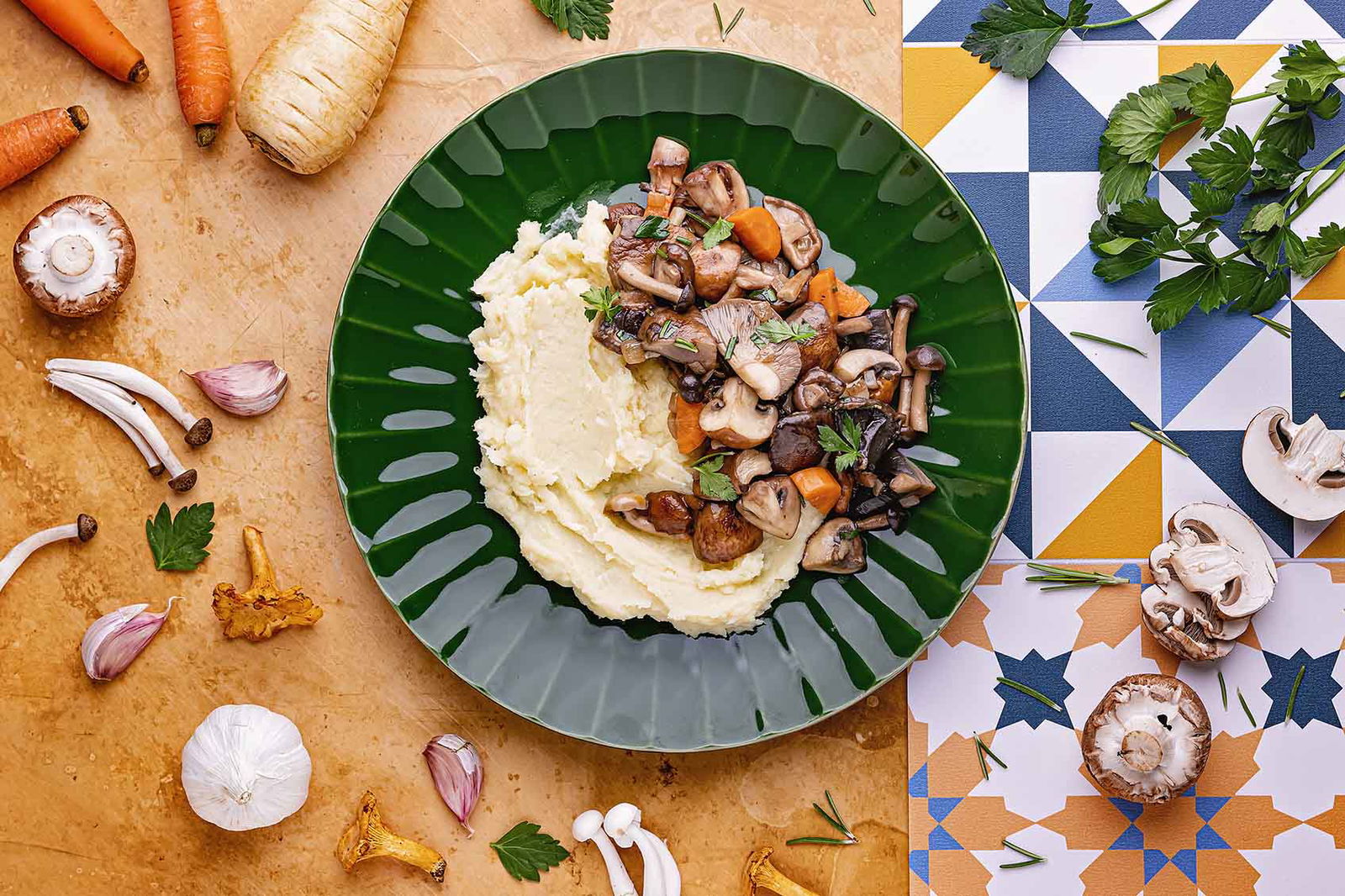 Pastinaakpuree Met Snelle Paddenstoelenstoof