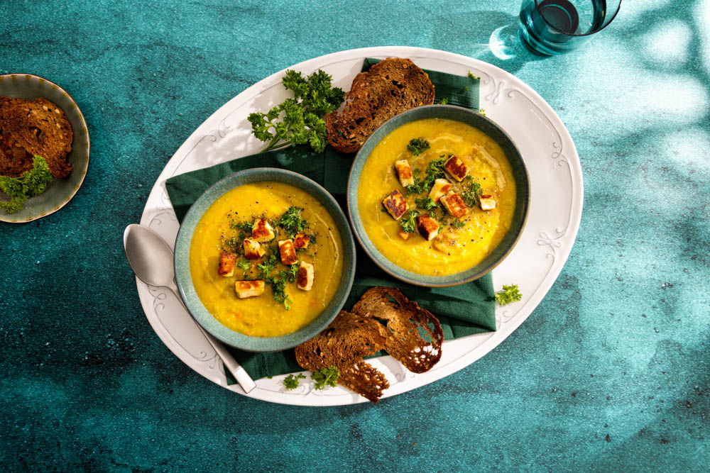 Erwtensoep Met Uitgebakken Halloumi 1