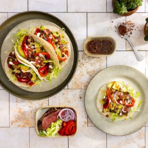 Beef chimichurri taco met gegrilde groenten