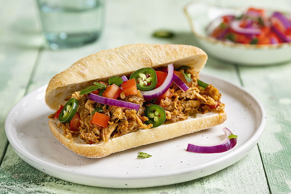 Broodje Pulled Chicken Uit De Slowcooker