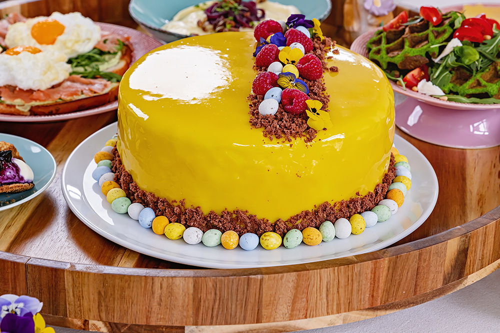 Passievrucht En Witte Chocolade Spiegeltaart