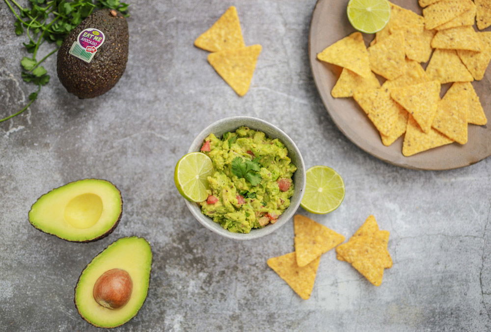 Tortillachips met zelfgemaakte guacamole
