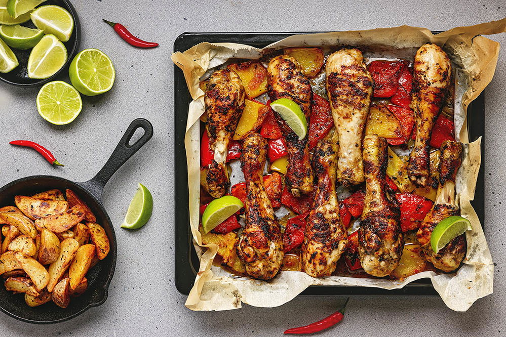Piri Piri Drumsticks Met Gegrilde Paprika