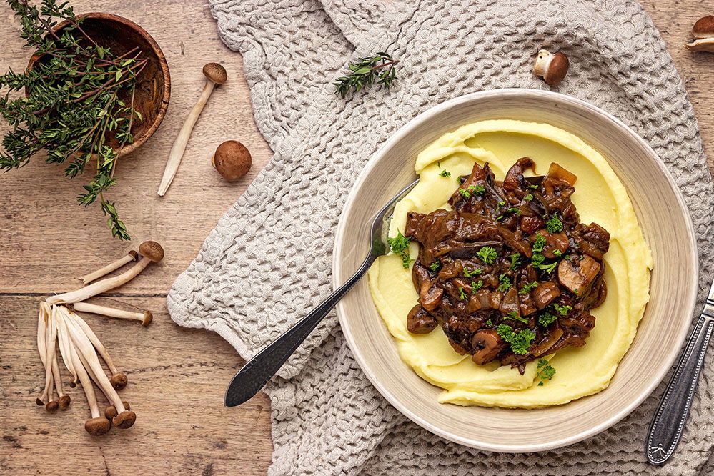 Vegan Auberginehachee Met Aardappelpuree