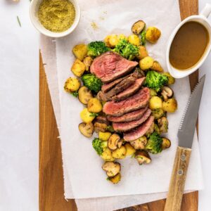 Steak met jus en rozemarijn krieltjes
