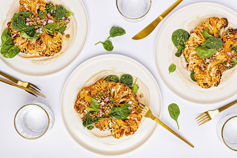 Bloemkoolsteak Met Linzensalade