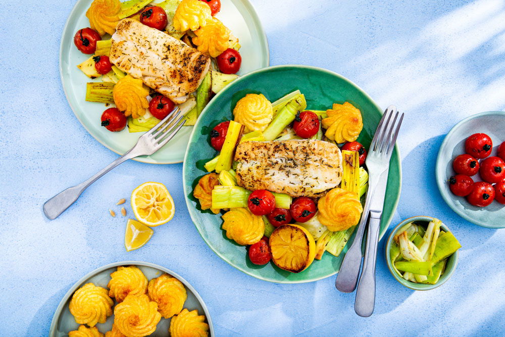 gestoofde prei met citroen en tomaat