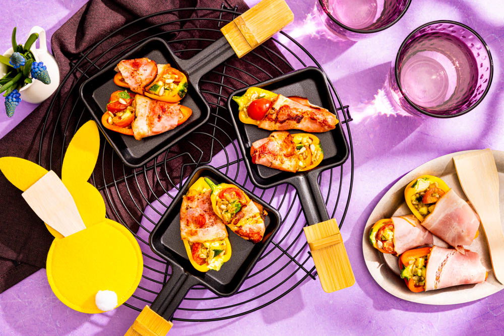 gevulde snoeppaprika met katenspek