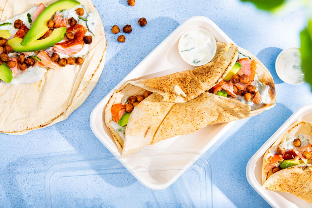 Libanese wraps met komkommeryoghurt