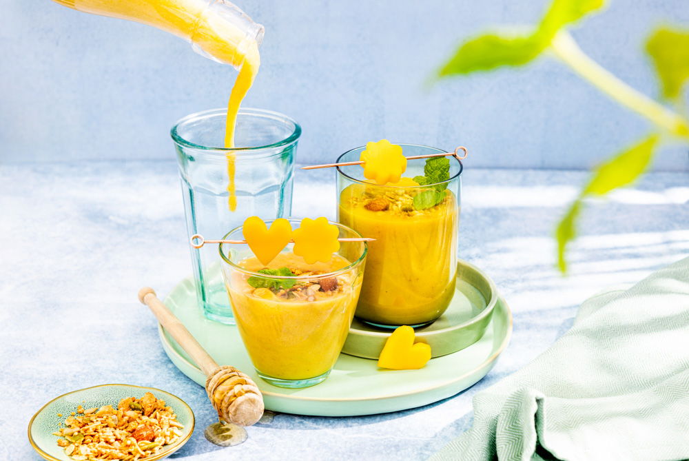 Moederdagsmoothie met mangofiguurtjes