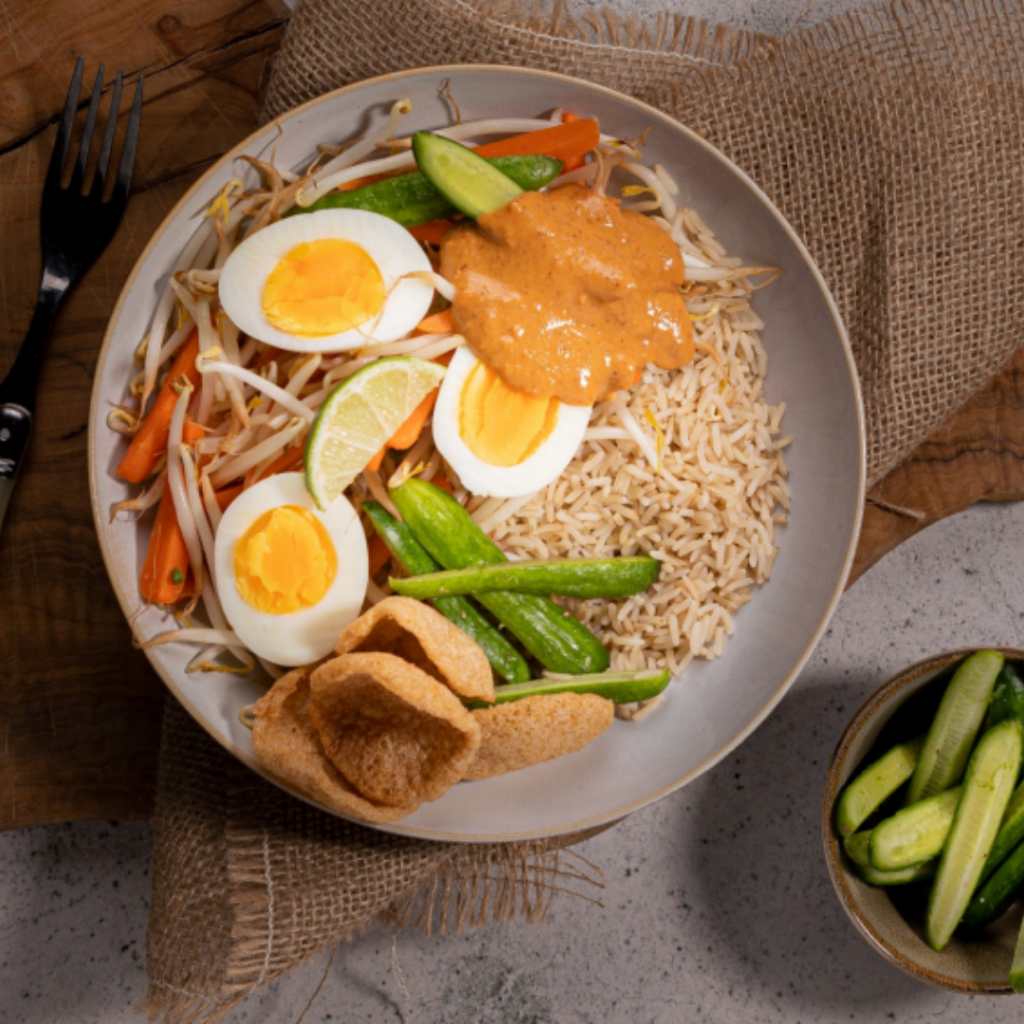 Gado gado met oesterzwam