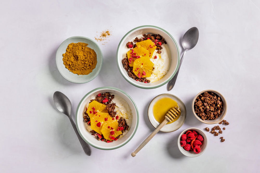 Griekse yoghurt bowl met crunchy home-made granola