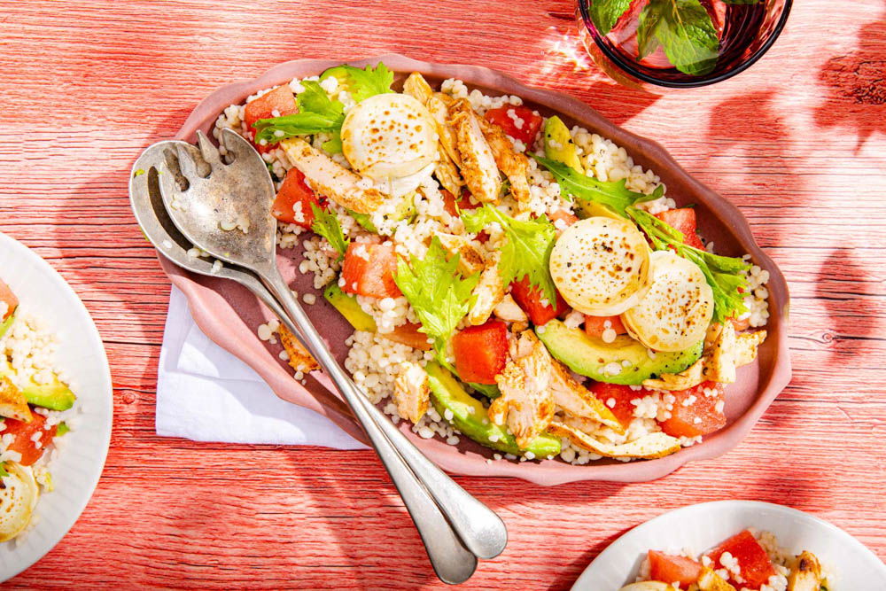 Geitenkaassalade Met Gemarineerde Kipreepjes