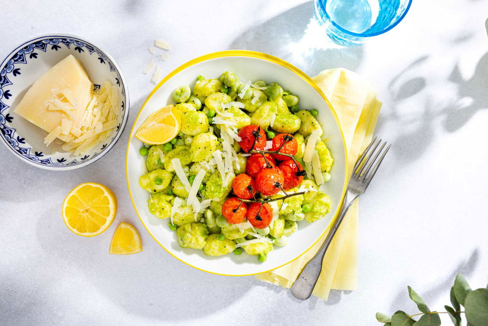 Gnocchi met doperwten pesto