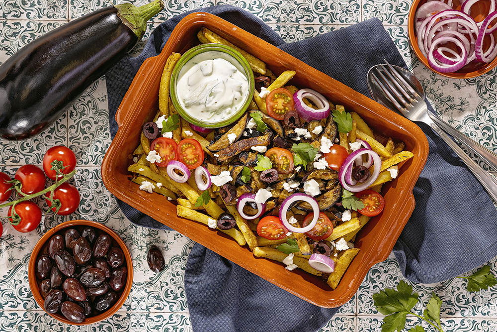 Loaded fries Griekse stijl