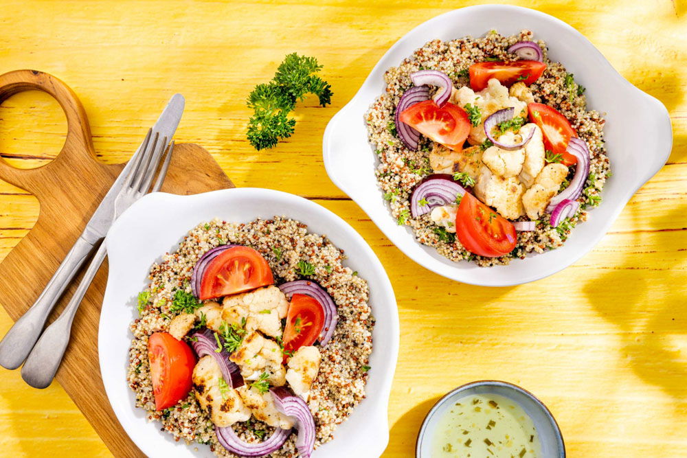 Quinoa bowl met gegrilde bloemkool