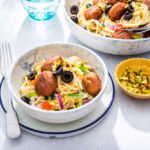 Ricotta spaghetti met vegetarische gehacktballetjes