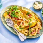 Tagliatelle met peer en gorgonzola