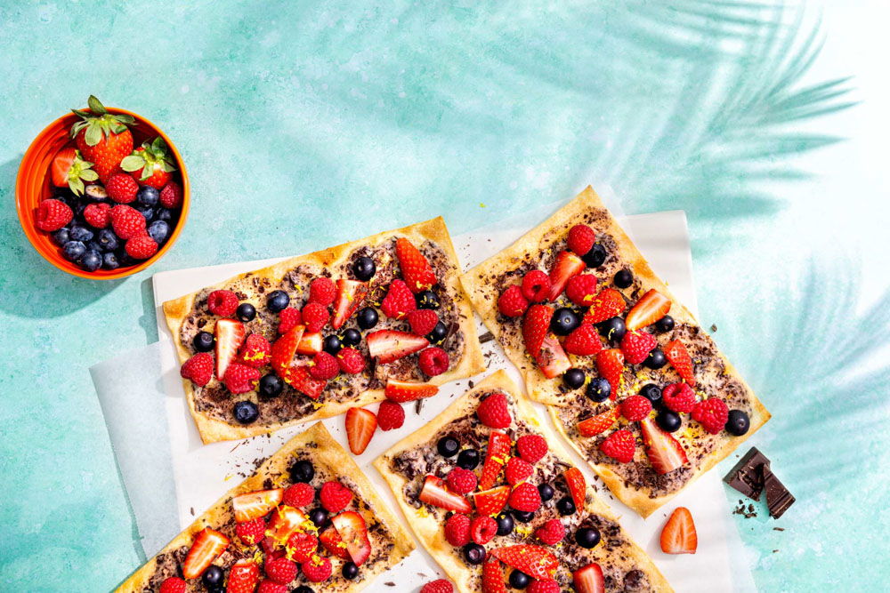 Zoete flammkuchen van de BBQ