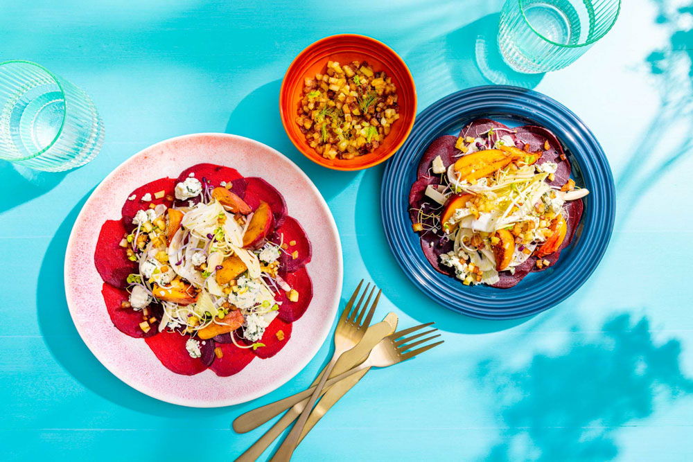Bietencarpaccio met aardappel krokant