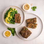 Gehaktbrood met aardappelpuree en sperziebonen
