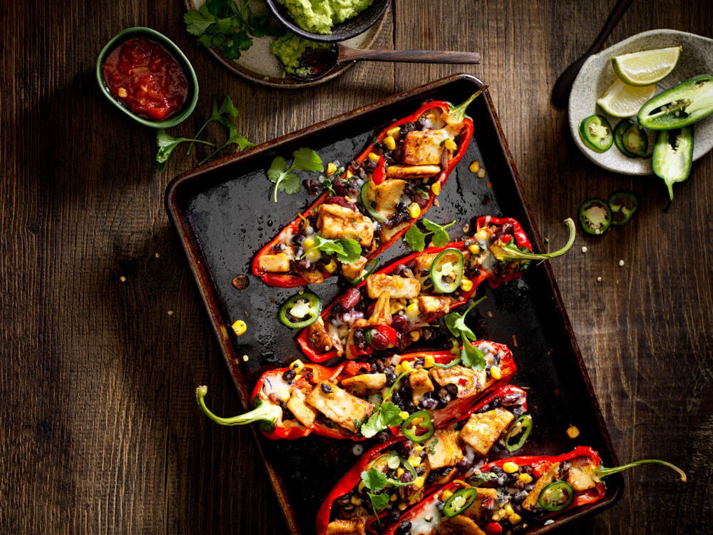Stuffed Mexican pointed peppers