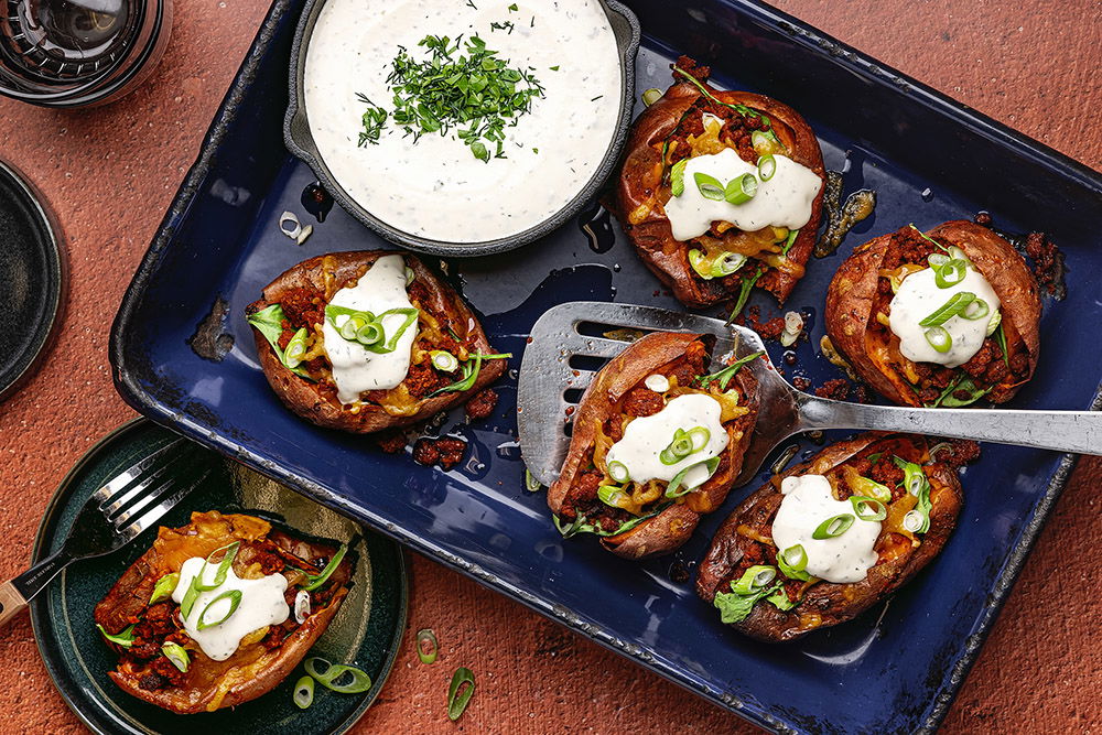 Gevulde Zoete Aardappel Met Ranch Dressing