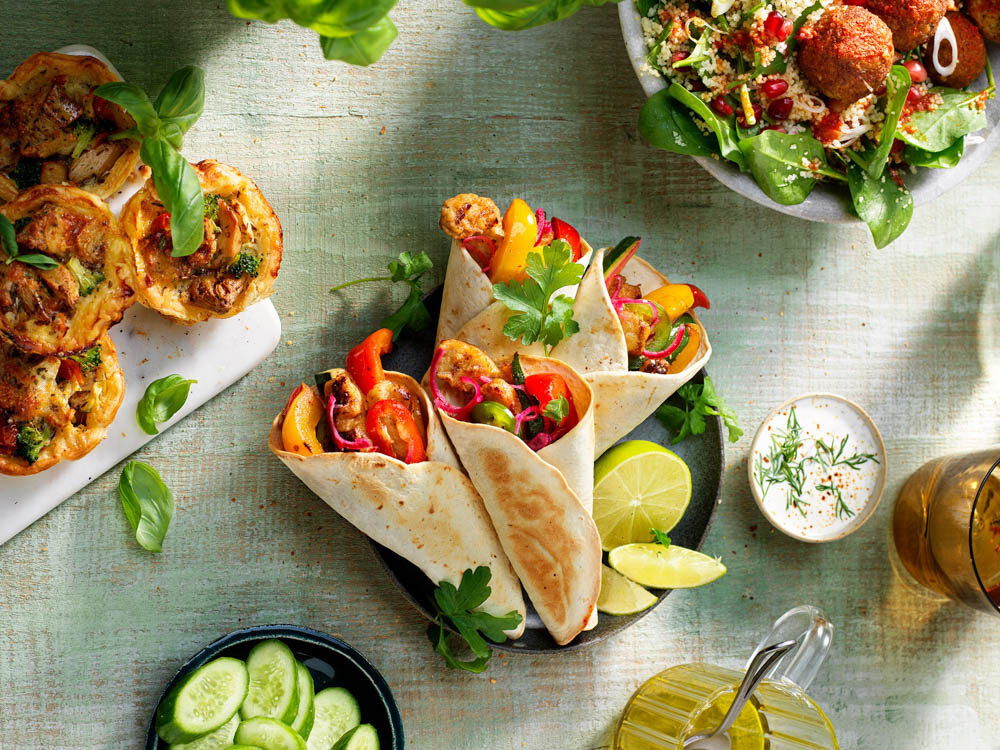 Mini wraps met vegan kipstukjes