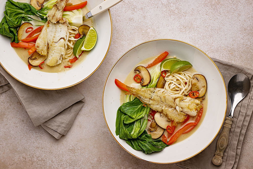 Romige Kokossoep Met Koolvis