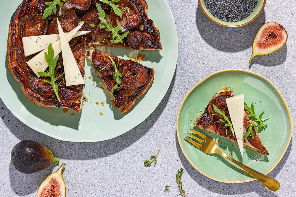 Vijgen tarte tatin met schapenkaas