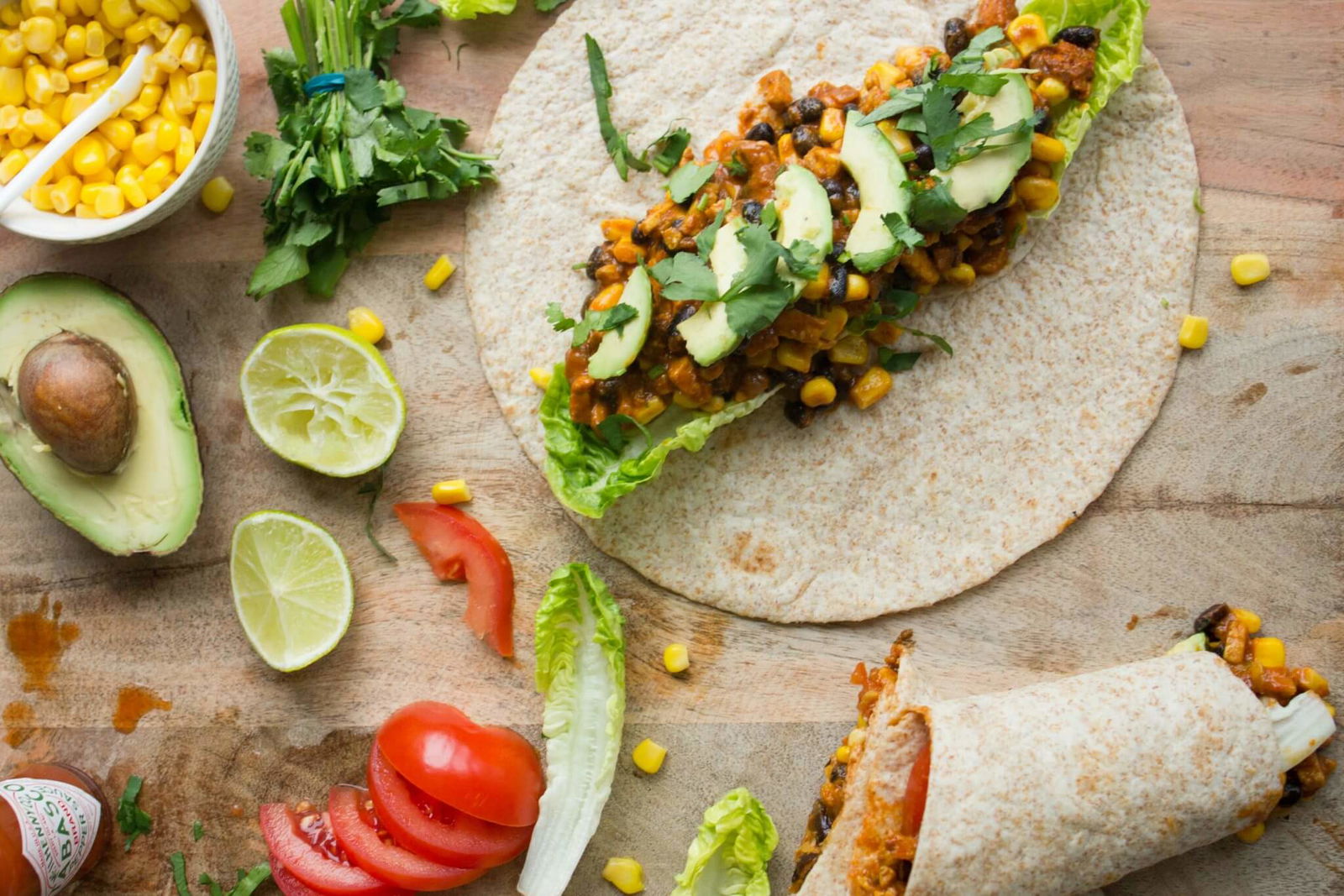 Volkoren Tortilla met tempeh