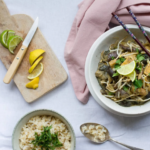 Groene curry met tempeh en shiitake