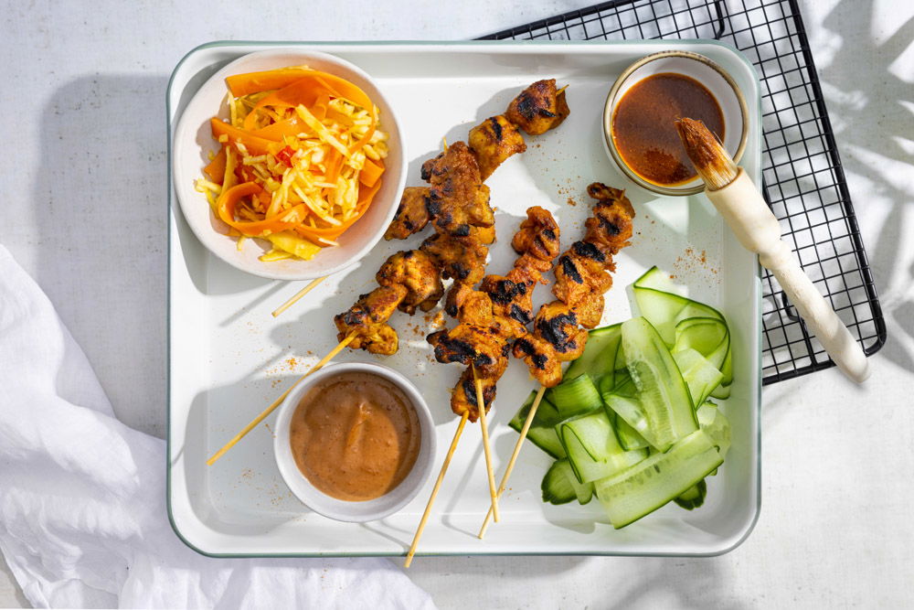 Indonesische saté van de BBQ