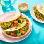 Pulled pork wraps met bospeen
