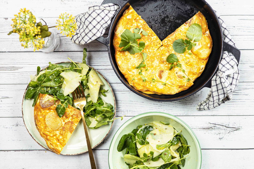 Frittata met koolrabisalade