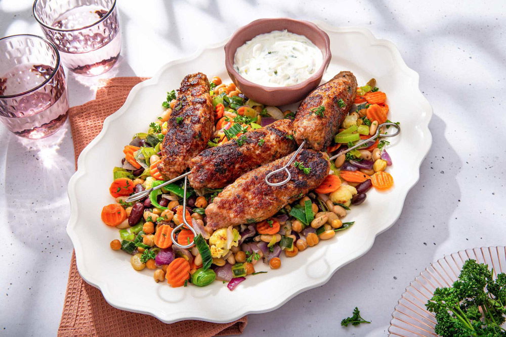 Gehaktspiesjes met wokgroenten