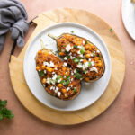 Gevulde aubergine met tomatenrijst