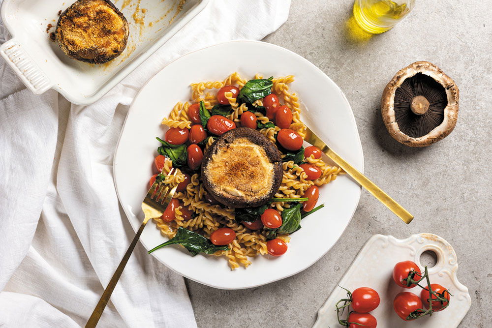 Gevulde Portobello Met Roomkaas En Pasta 1