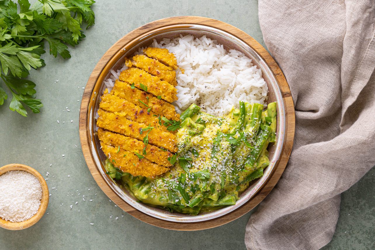 Kip katsu met sperziebonen