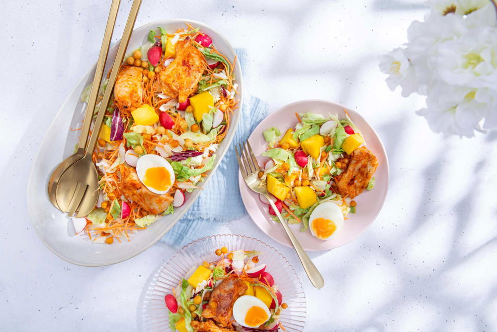Kippendijsalade met ei