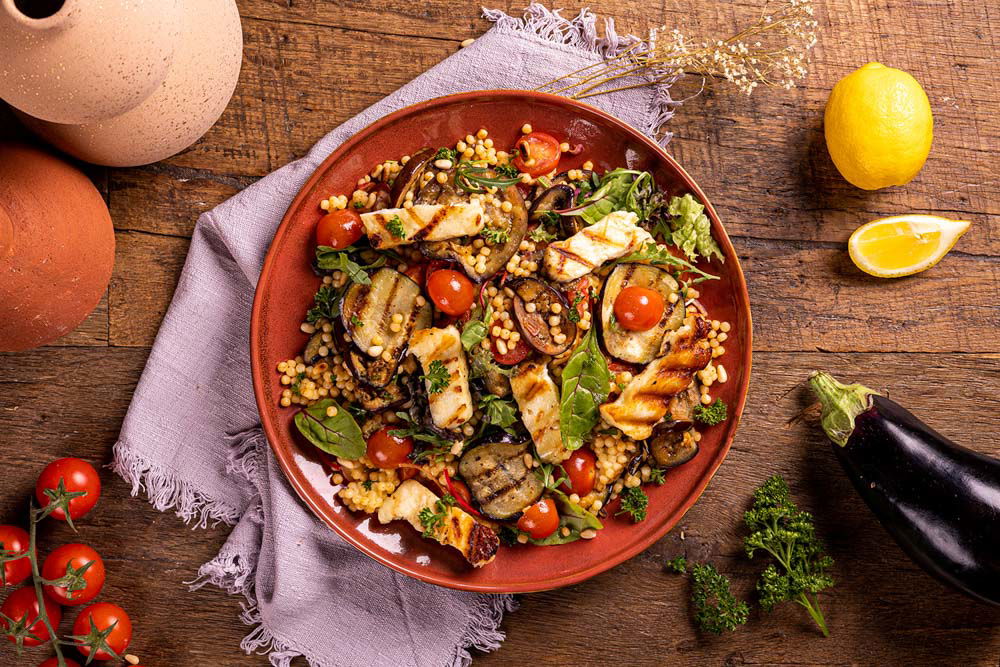 Parelcouscous Met Aubergine En Grillkaas 1