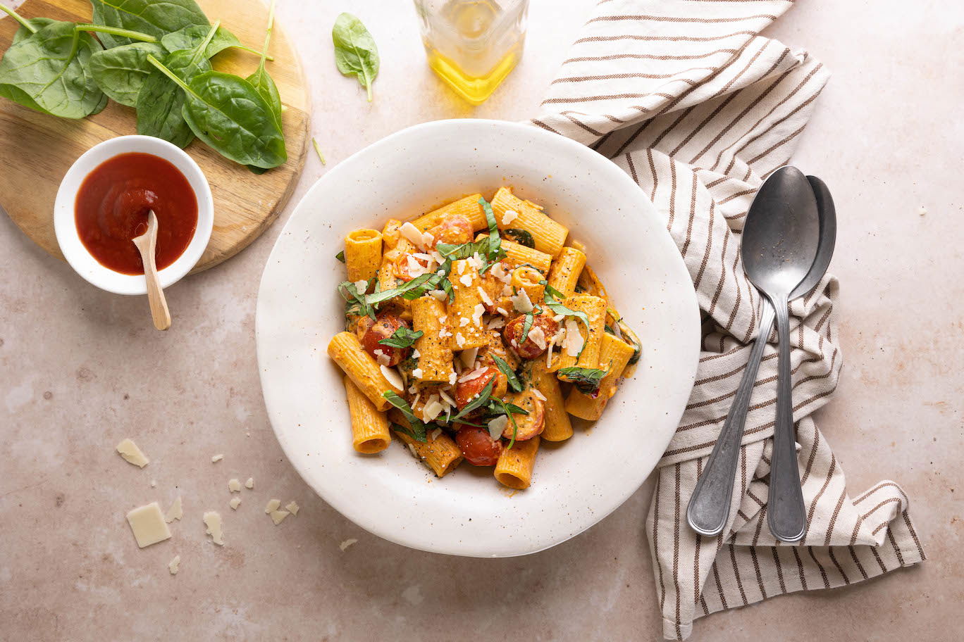 Romige pasta met ‘nduja en ricotta