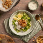 Skrei met hazelnotenkorst en zomerse stamppot