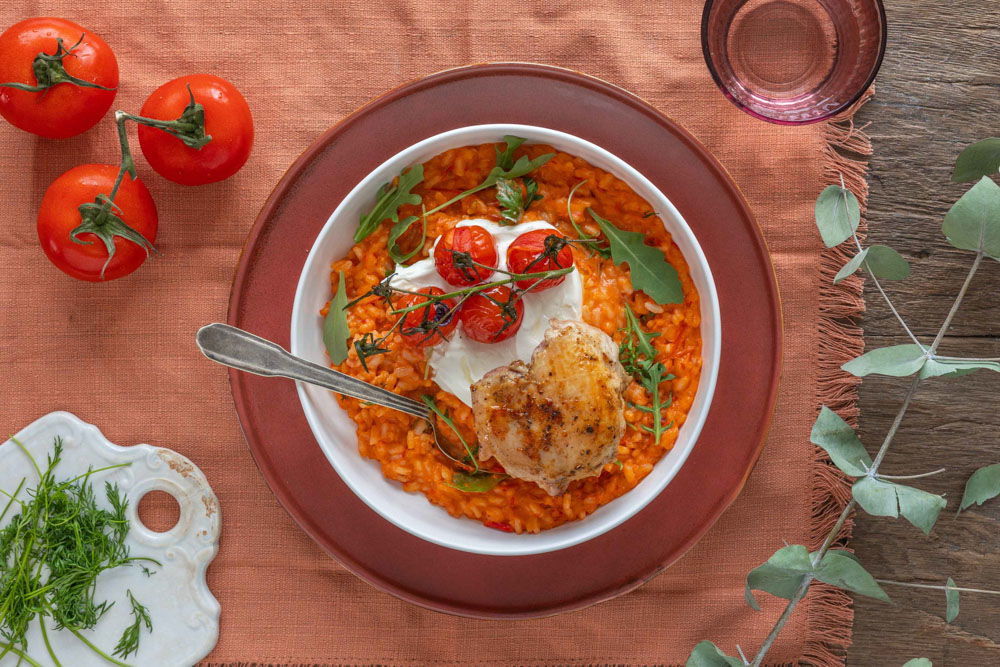 Smeuïge Paprika Tomatenrisotto Met Kipdijfilet 1